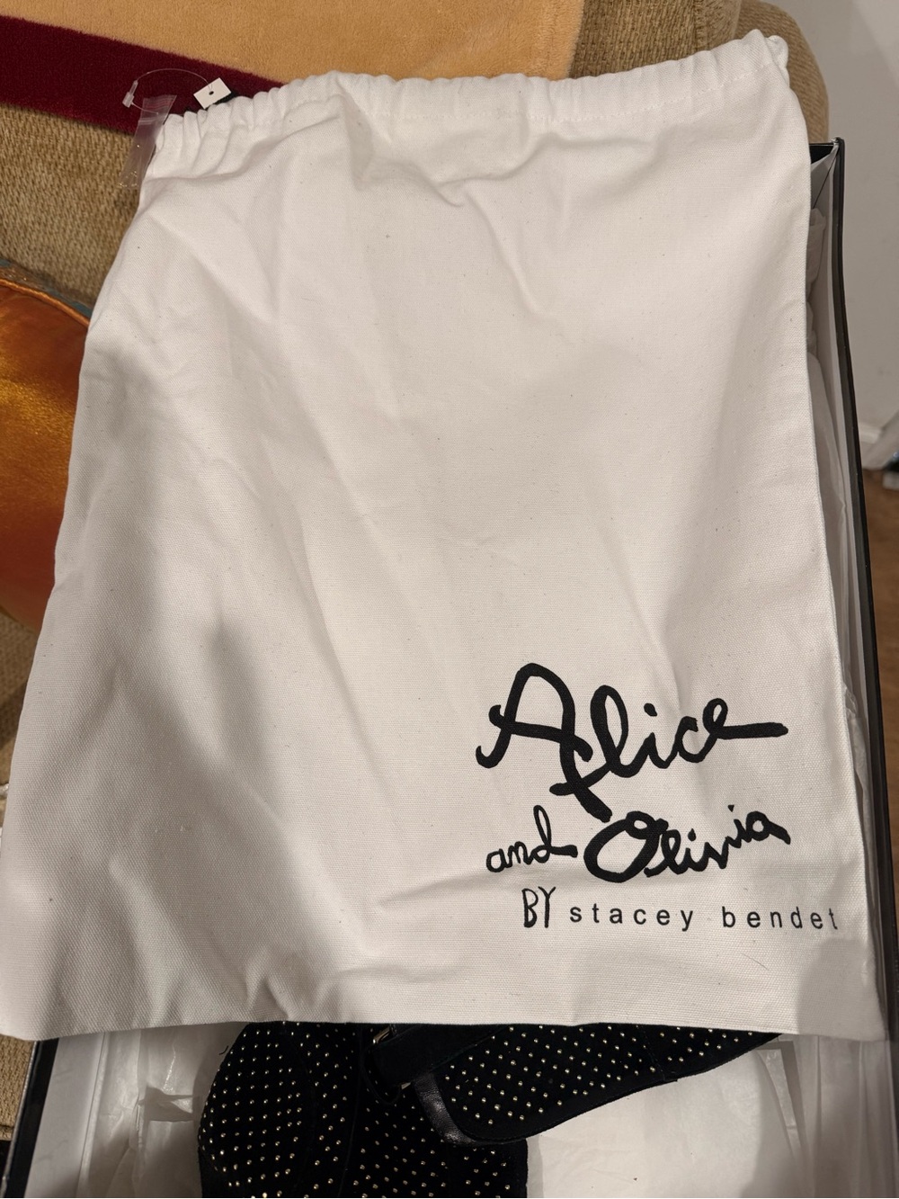 Alice + Olivia Black Over-the-Knee Studded Pointed-Toe Stiletto Boots - Picture 7 of 9